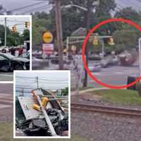Stunning Train Cam Footage Shows Malfunctioning Truck Barrel Through Bergenfield Intersection