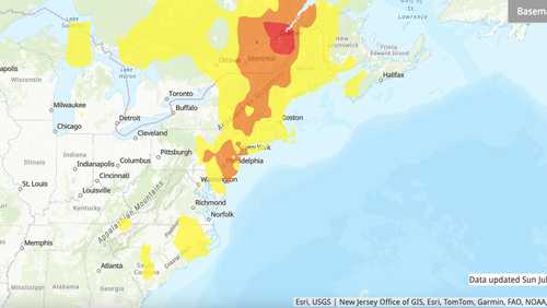 North Jersey Under Air Alert As - Screen Shot 2025 07 27 At 10.17.17 AM new york and pennsylvania map