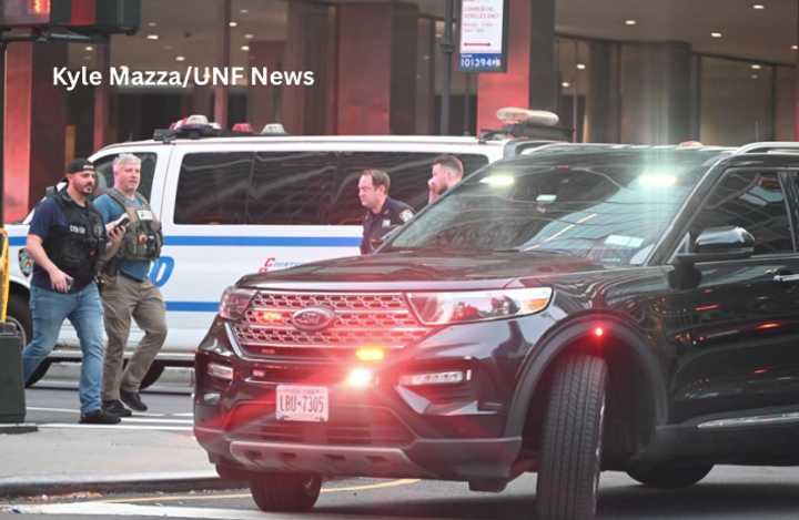 At the scene in midtown