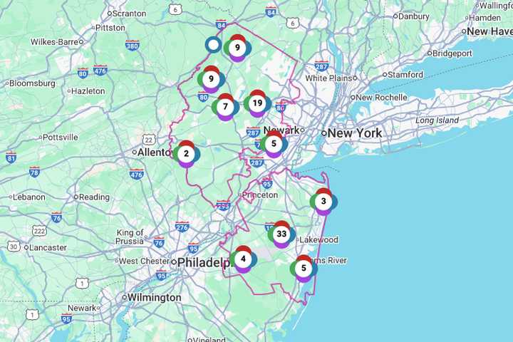 10,000 Without Power Due To Storm: See Rainfall Totals In NJ So Far