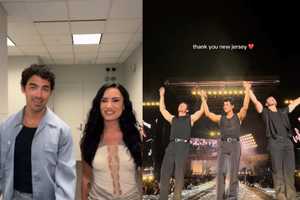 Crowd Loses It As Demi Lovato Makes Surprise MetLife Appearance With Jonas Brothers