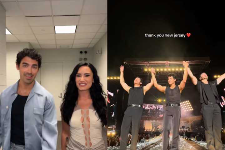 Crowd Loses It As Demi Lovato Makes Surprise MetLife Appearance With Jonas Brothers