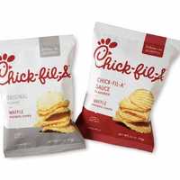 <p>Waffle potato chips: original and Chick-fil-a sauce.</p>