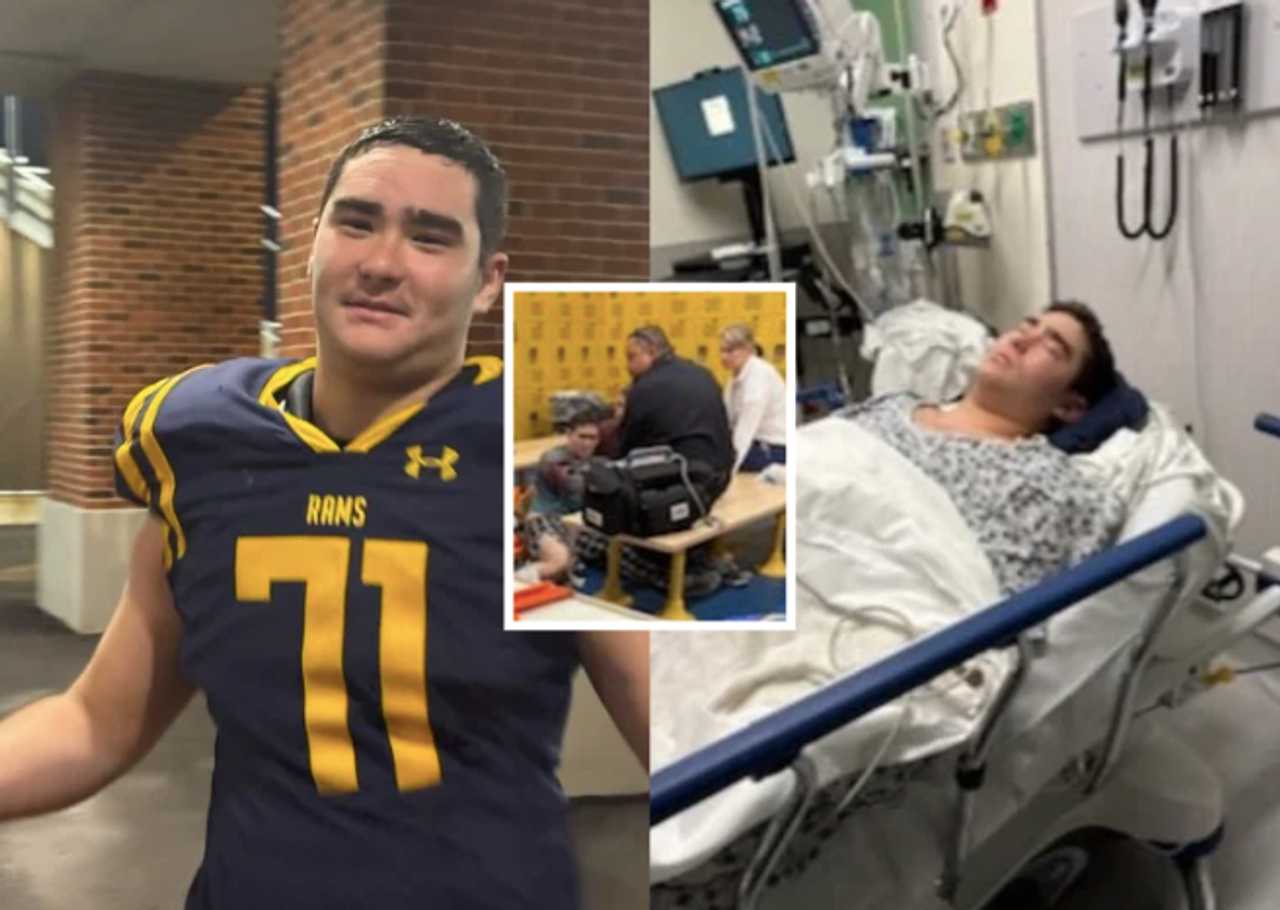 Jackson Yakata's mother, Amanda Fisher, claims in a lawsuit that a wall in the Ramsey High School locker room collapsed on his leg, derailing his athletic dreams. Jackson Yakata's mother, Amanda Fisher, claims in a lawsuit that a wall in the Ramsey High School locker room collapsed on his leg, derailing his athletic dreams.