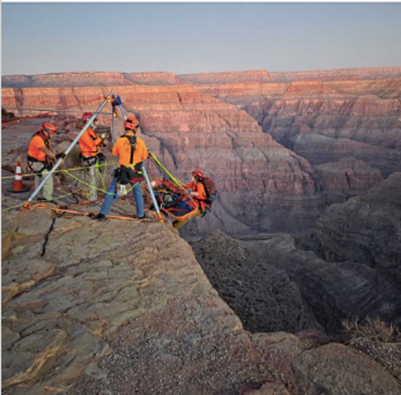 A Search and Rescue team working the scene at the Grand Canyon.