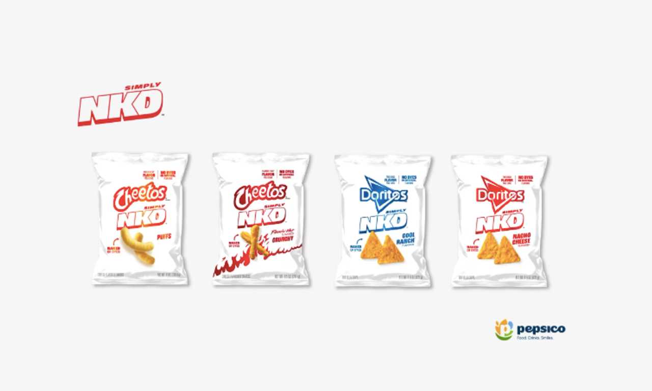 Packaging for Cheetos Simply NKD Puffs, Cheetos® Simply NKD Flamin’ Hot, Doritos Simply NKD Nacho Cheese, Doritos Simply NKD Cool Ranch. Packaging for Cheetos Simply NKD Puffs, Cheetos® Simply NKD Flamin’ Hot, Doritos Simply NKD Nacho Cheese, Doritos Simply NKD Cool Ranch.