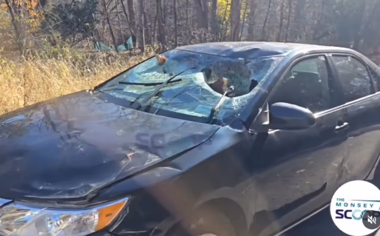 The damaged vehicle The damaged vehicle