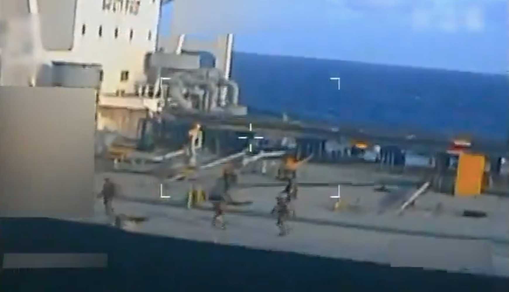 
Armed US military personnel fast-roped from helicopters on to the vessel's deck.
