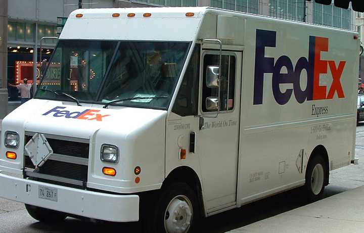 A FedEx delivery truck.