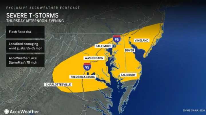 Severe thunderstorms are expected in the DMV region.