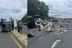 Overturned Tractor-Trailer Leads To Lane Closures In Fairfax County (DEVELOPING)