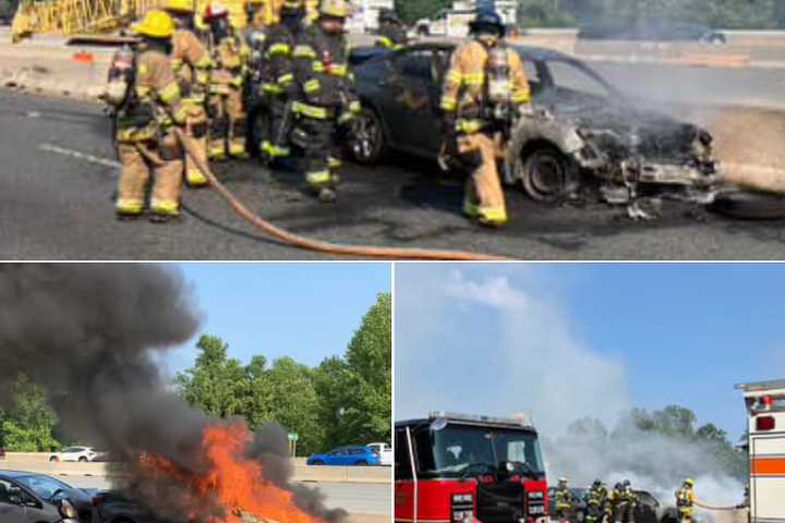 Crash, Vehicle Fire Blocks Southbound Lanes Of I-95 In Harford County On Monday (UPDATED)