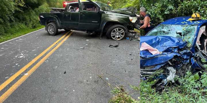 The crash scene on Tuesday afternoon in Montgomery County