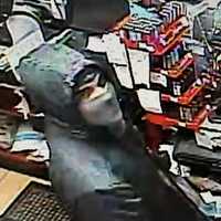 <p>The burglar staring into the security camera at the Good 2 Go convenience store, located at 500 East Main Street in Dallastown Borough.</p>