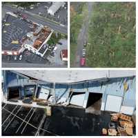 <p>The damage of in Harrisburg following the tornado.</p>