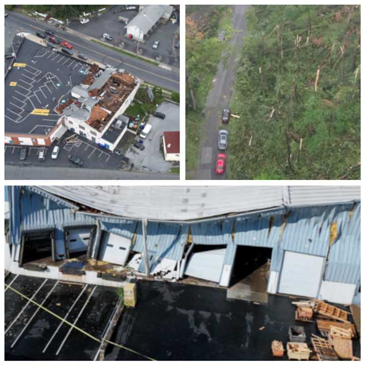 The damage of in Harrisburg following the tornado.