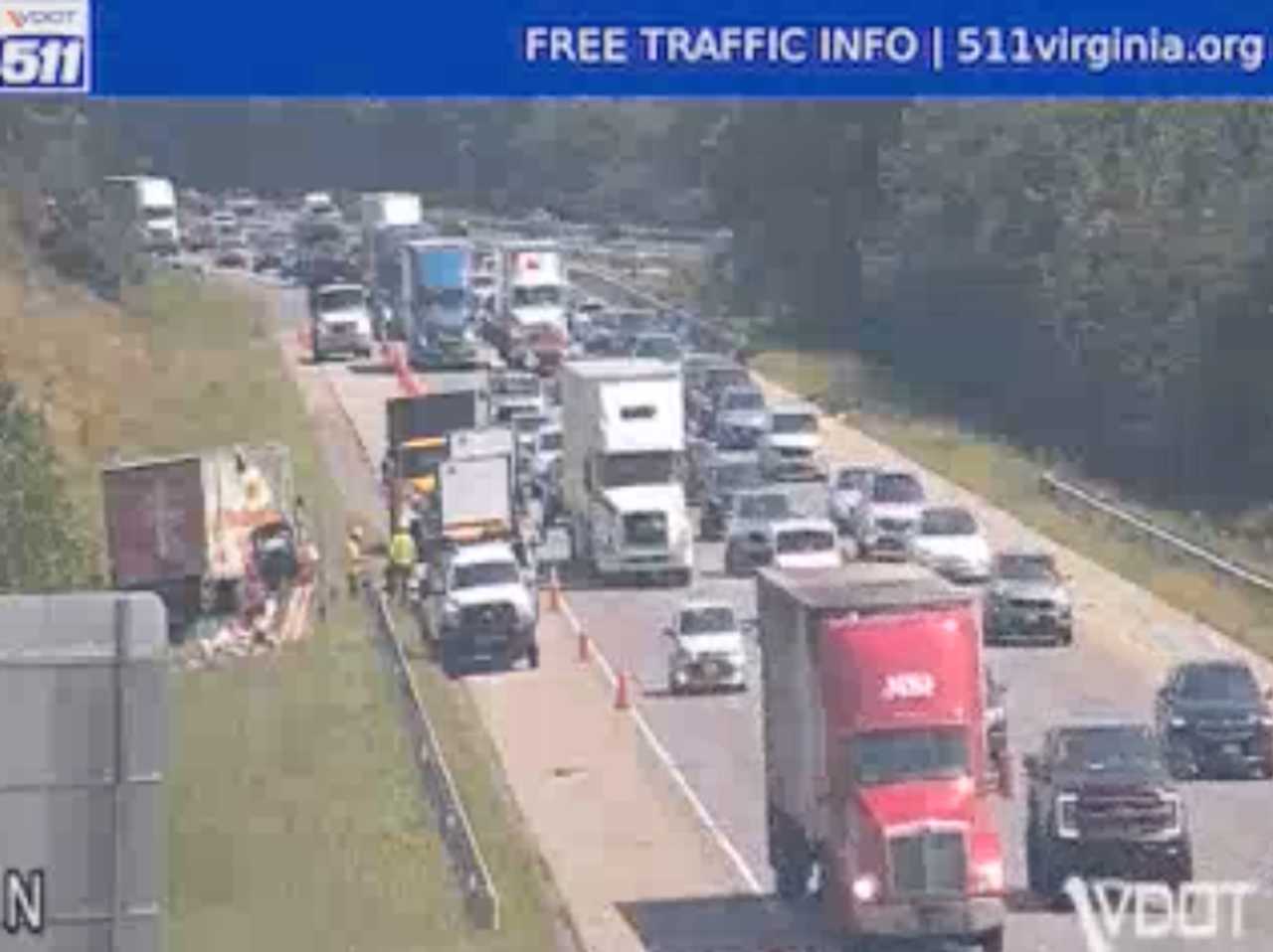 Truck accident on I-95 causes delays of over four miles in Stafford County