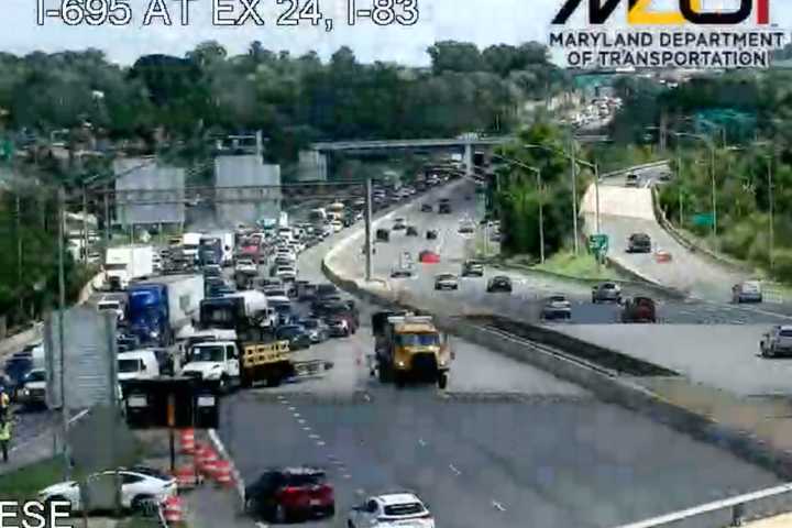 Truck Crash Blocks Traffic On Outer Loop In Baltimore County