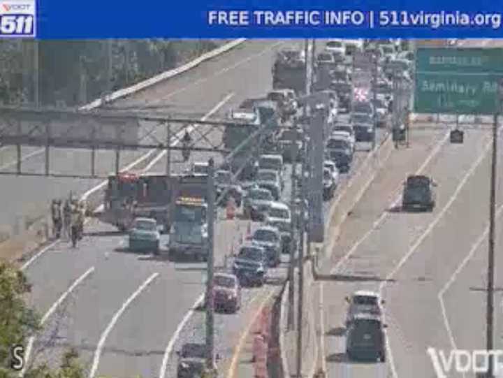 The traffic on I-395 in Alexandria