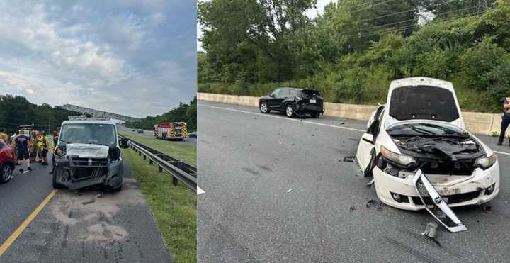 The aftermath of the Montgomery County crash.