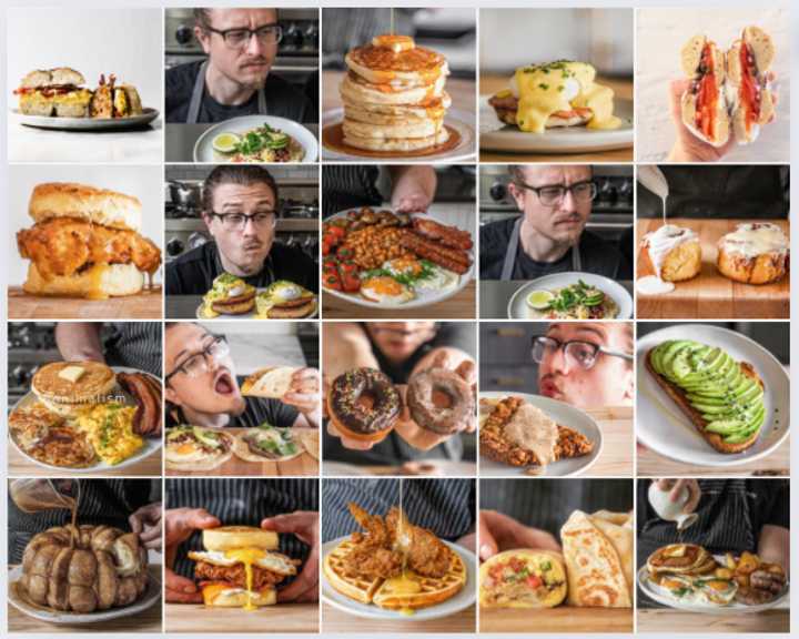 Joshua Weissman and some of the amazing breakfasts he's made over the years.