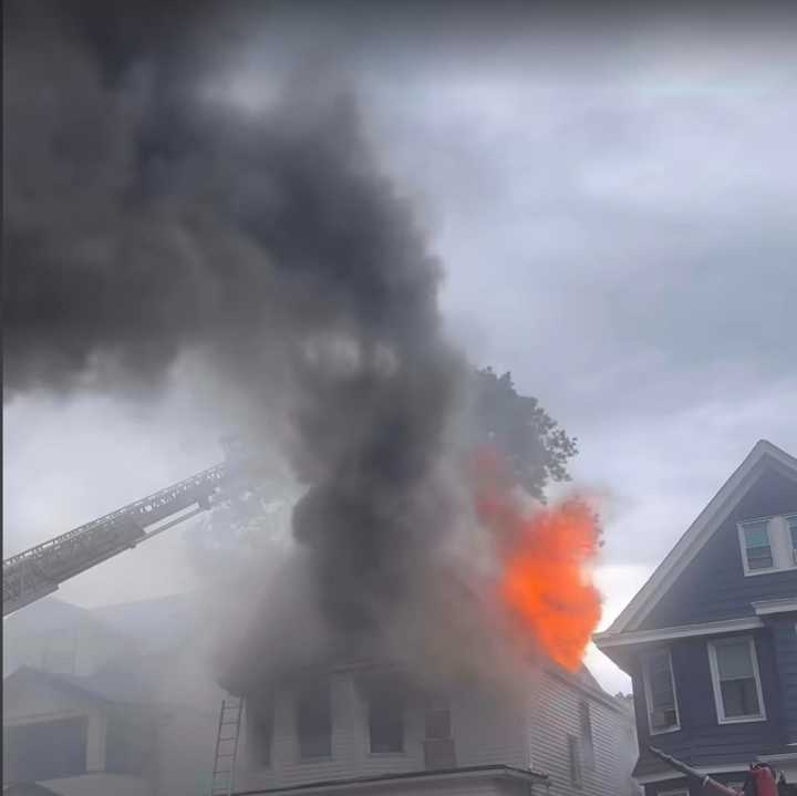 A three-alarm fire in East Orange