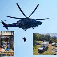 Maryland State Police Helicopter Used To Hoist Injured Worker Who Fell From Roof