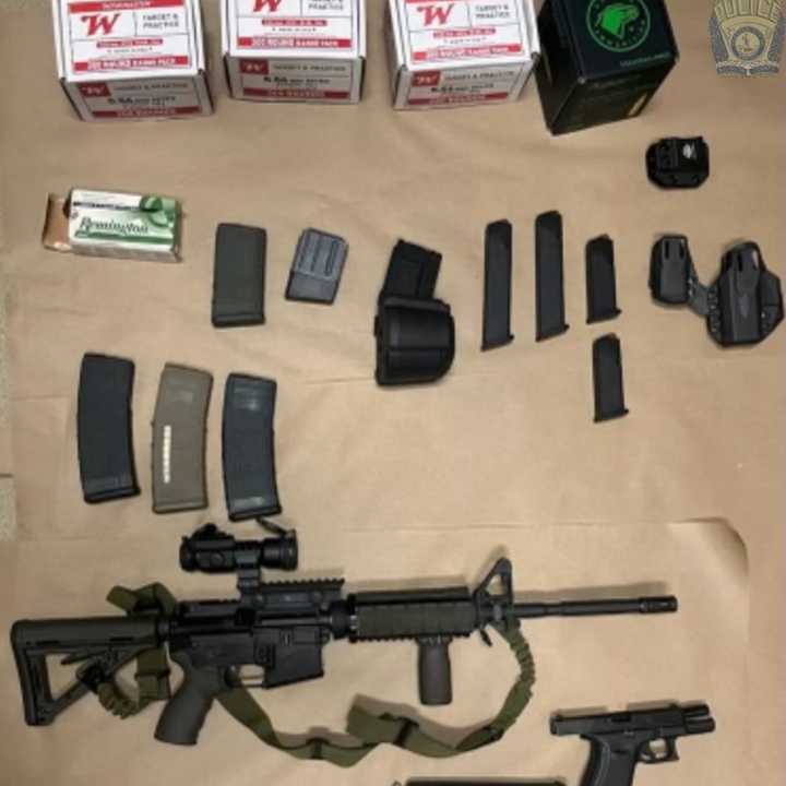 The weapons and ammo recovered in Arlington