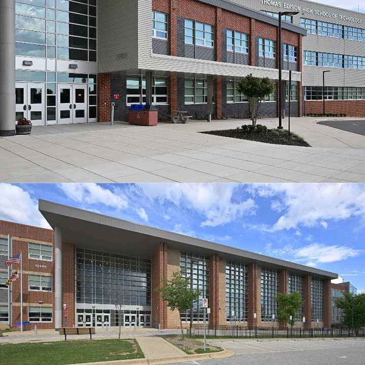 Edison (top) and Wheaton high schools.