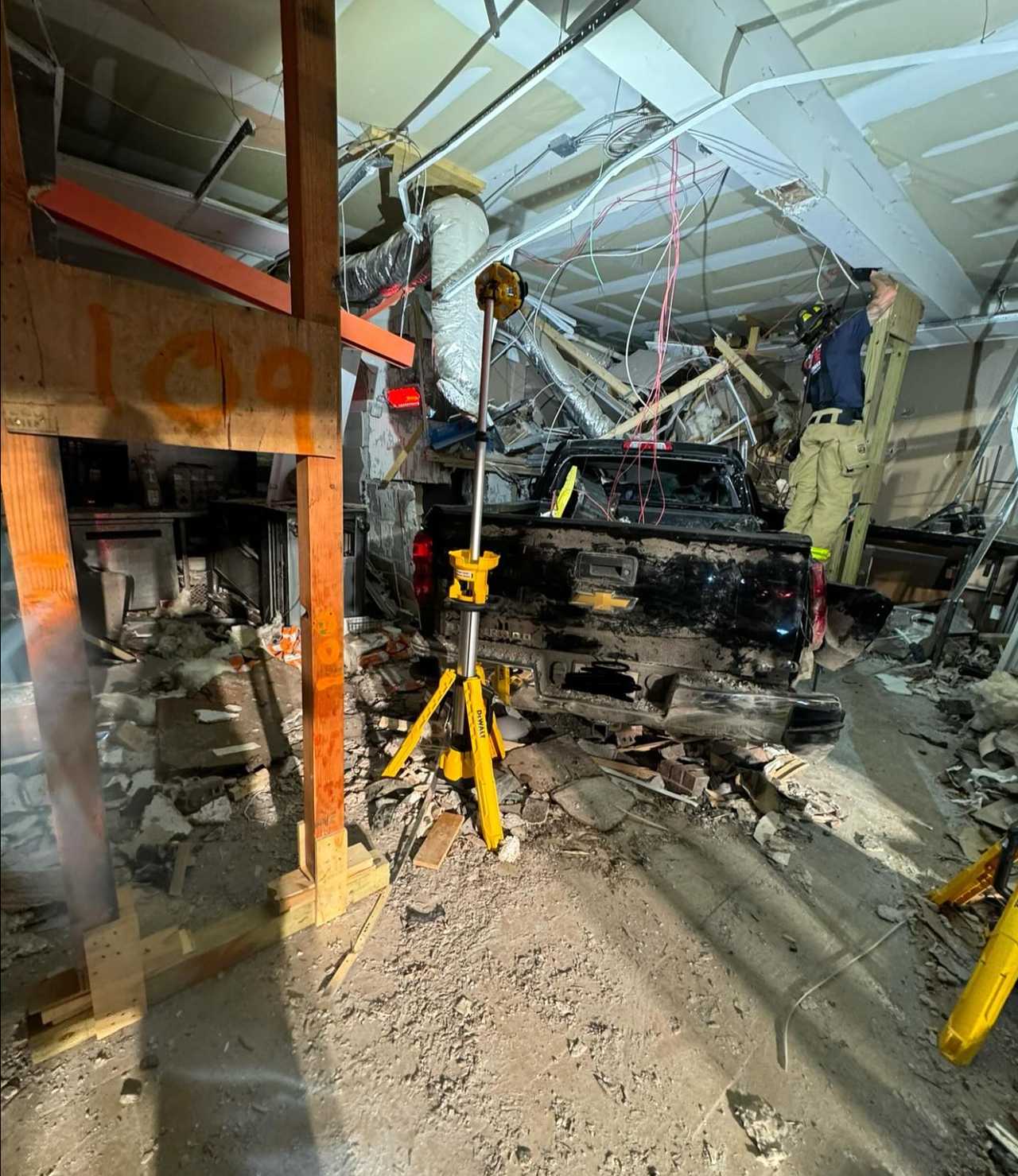 1 Critically Injured After Pickup Truck Crashes Into Dunkin' Donuts In