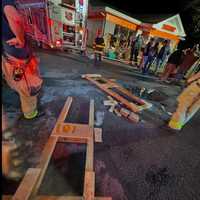 <p>Firefighters at work rescued the driver who was severely injured.&nbsp;</p>