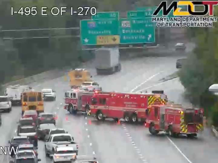 The crash was reported on I-495 in the area of I-270 in Montgomery County.