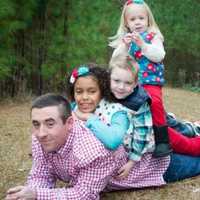 <p>Christopher McGarvey with his children.</p>