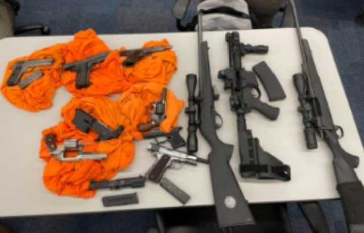 The recovered weapons in Anne Arundel County.