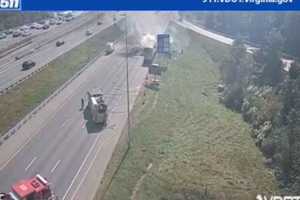 Tractor-Trailer Fire Ties Up Traffic On I-95 In Prince William County (DEVELOPING)