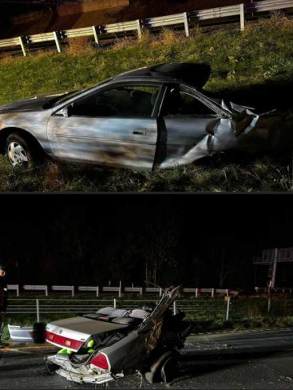 Car Sliced In Two On Rt 222 In PA: Fire Officials (PHOTOS)