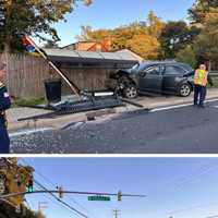 Bus Stop Destroyed After Car Caroms Into It Following Multi-Vehicle Maryland Crash