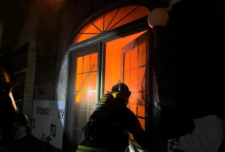 Fire crews fighting a house fire in the 3000 block of Sugan Road on Wednesday, Oct. 16, 2024.&nbsp;