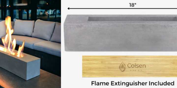 Recalled Colsen-branded Fire Pit, Rectangular model