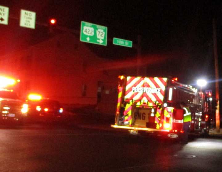 The scene of the fatal motorcycle crash in Lebanon, PA.&nbsp;