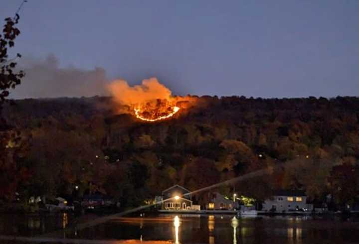 Wethersfield firefighters were among the many battling brush fire on Lamentation Mountain in Berlin that began on Monday, Oct. 21.&nbsp;