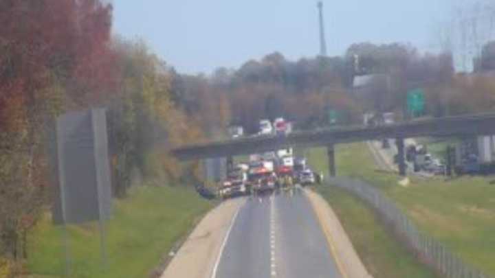 The scene of the multiple vehicle crash on Interstate 81 in Lebanon County.