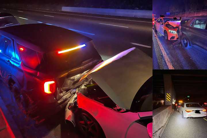 Driver Crashes Into Back Of Police Vehicle During Maryland Speeding Stop On I-270