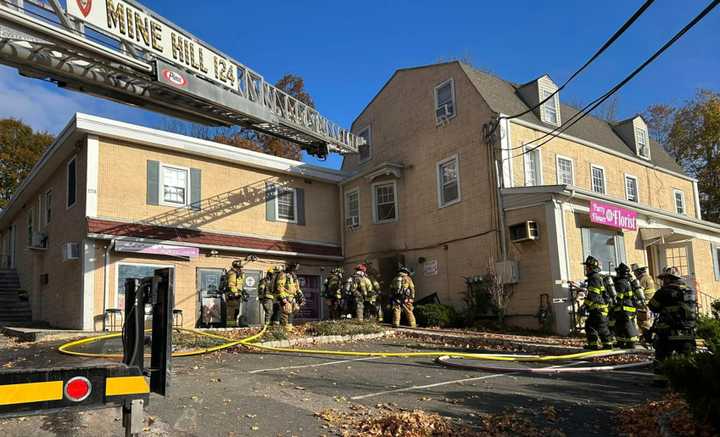 A two-alarm fire at a florist shop.