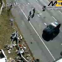 <p>The aftermath of the tractor-trailer crash in Anne Arundel County.</p>