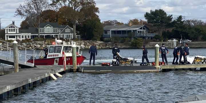 Milford firefighters and responders rescued three people after their boat sank in Long Island Sound on Monday, Nov. 4.&nbsp;