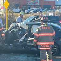 <p>The Audi was involved in the two-car crash.&nbsp;</p>