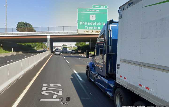 Interstate 276 in the area of mile marker 351.5 in Bensalem Township, Bucks County.