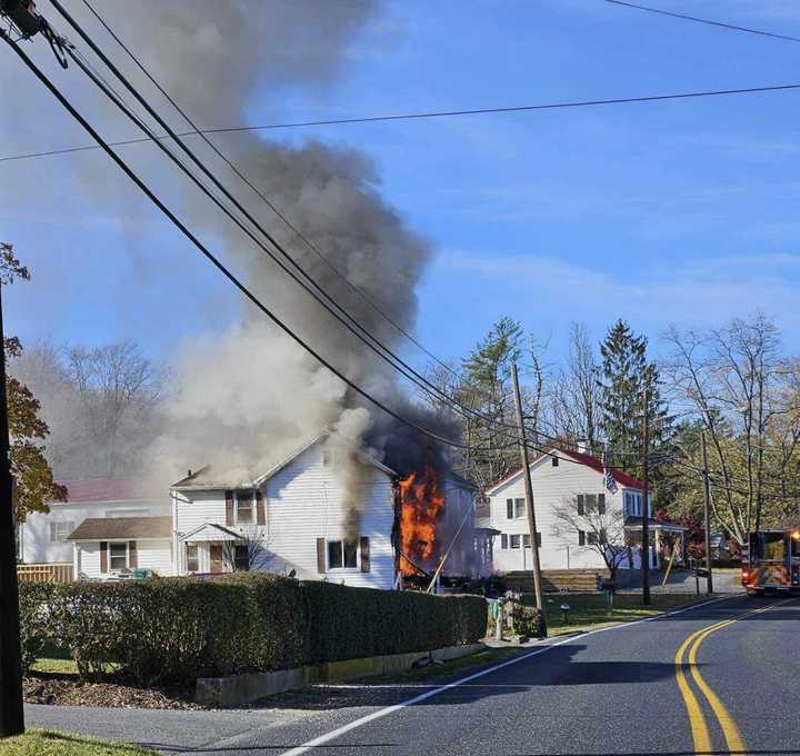 Crews on the scene of the fire. 