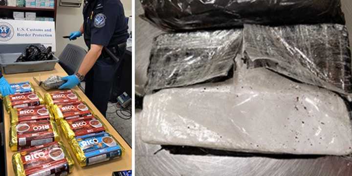 The seized cocaine at Dulles Airport